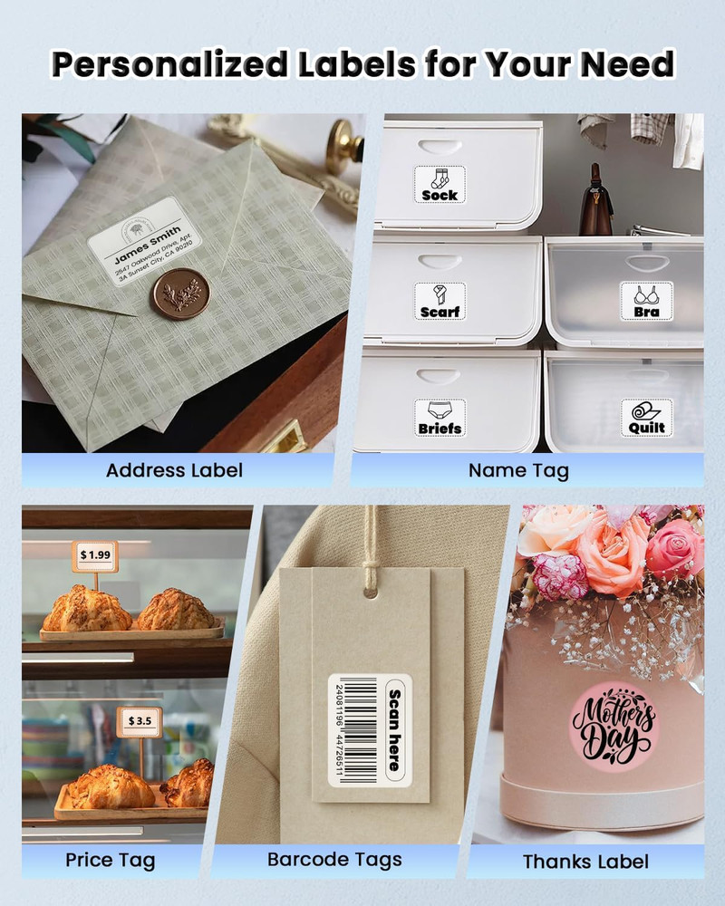 Label Makers, Label Maker Machine with Tape, Bluetooth Label Maker, Portable The