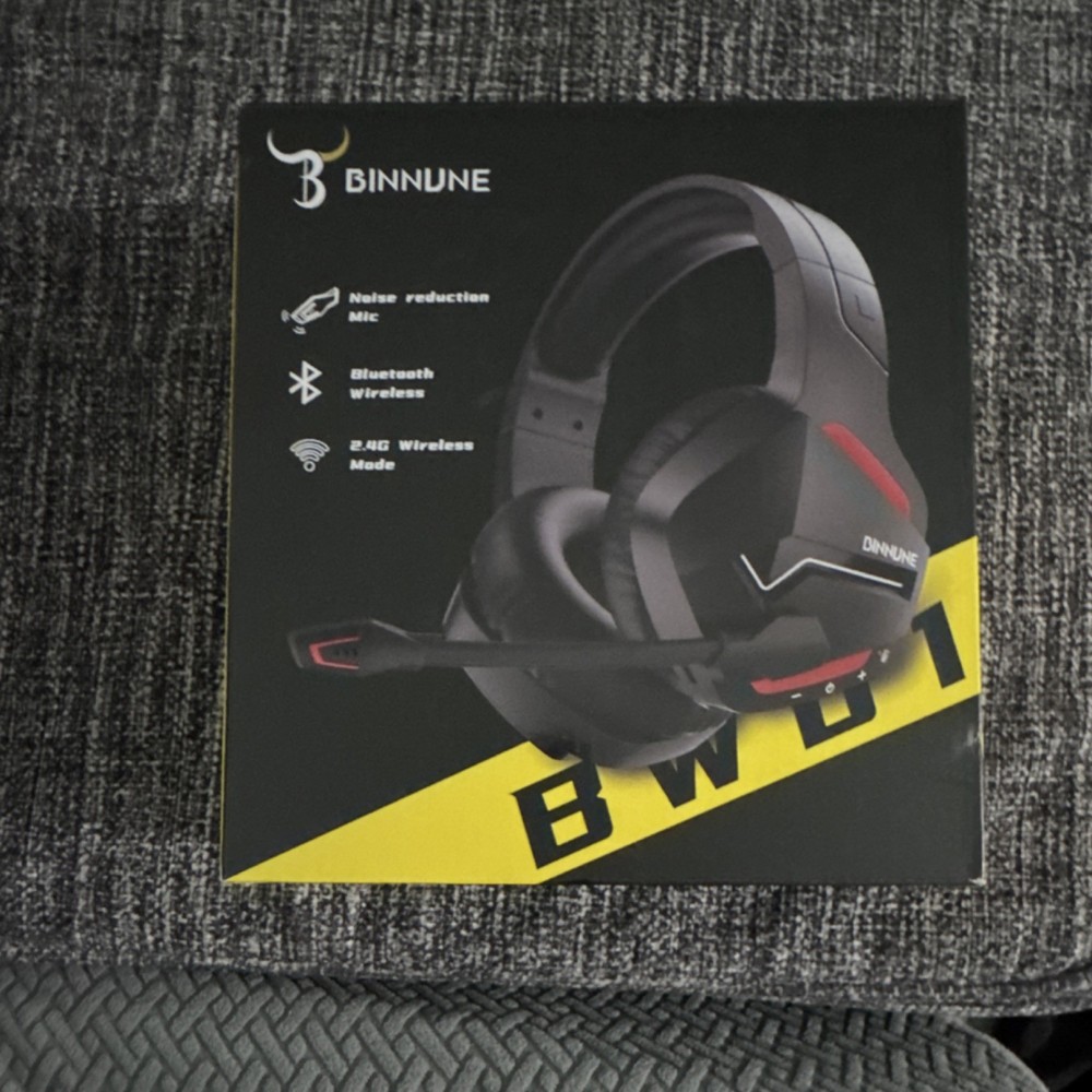 BINNUNE BW01 Wireless Gaming Headset Boom Mic Bluetooth 2.4G Multi-Platform