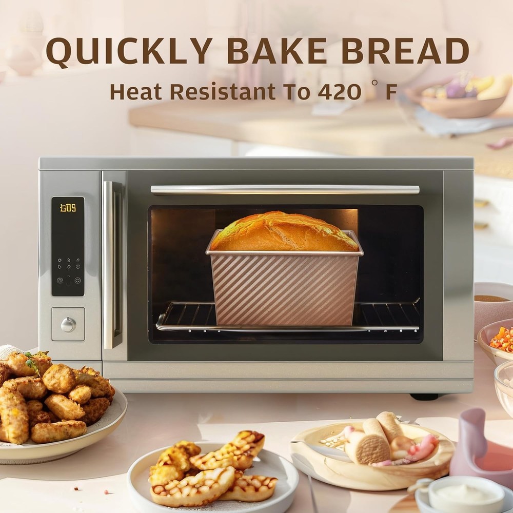 Pullman Loaf Pan with Lid, 1 lb Dough Capacity Non-Stick Bakeware for Baking ...
