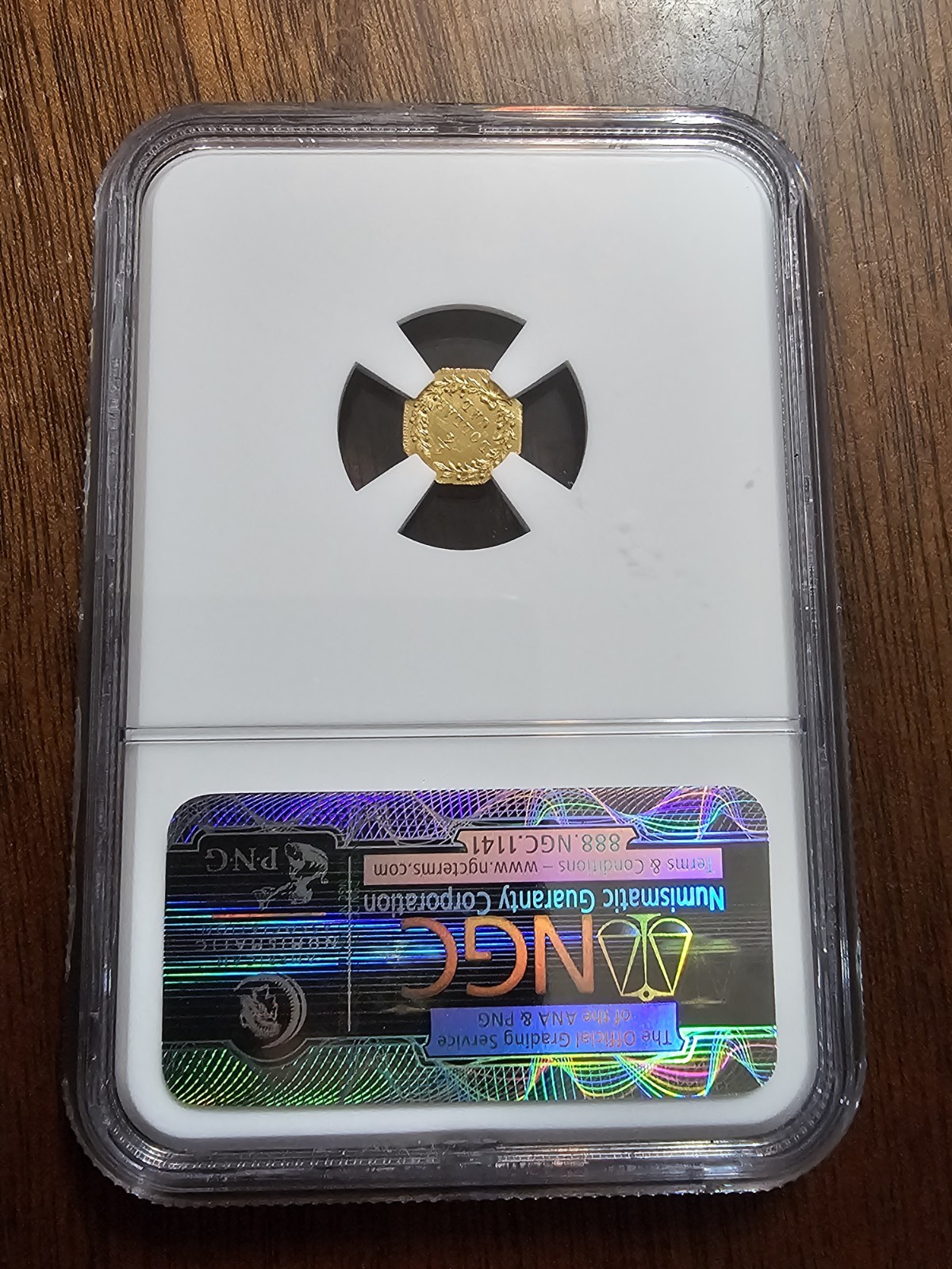 1872 Octagonal Indian California Fractional Gold Coin G25C BG-791 NGC MS64 1/4