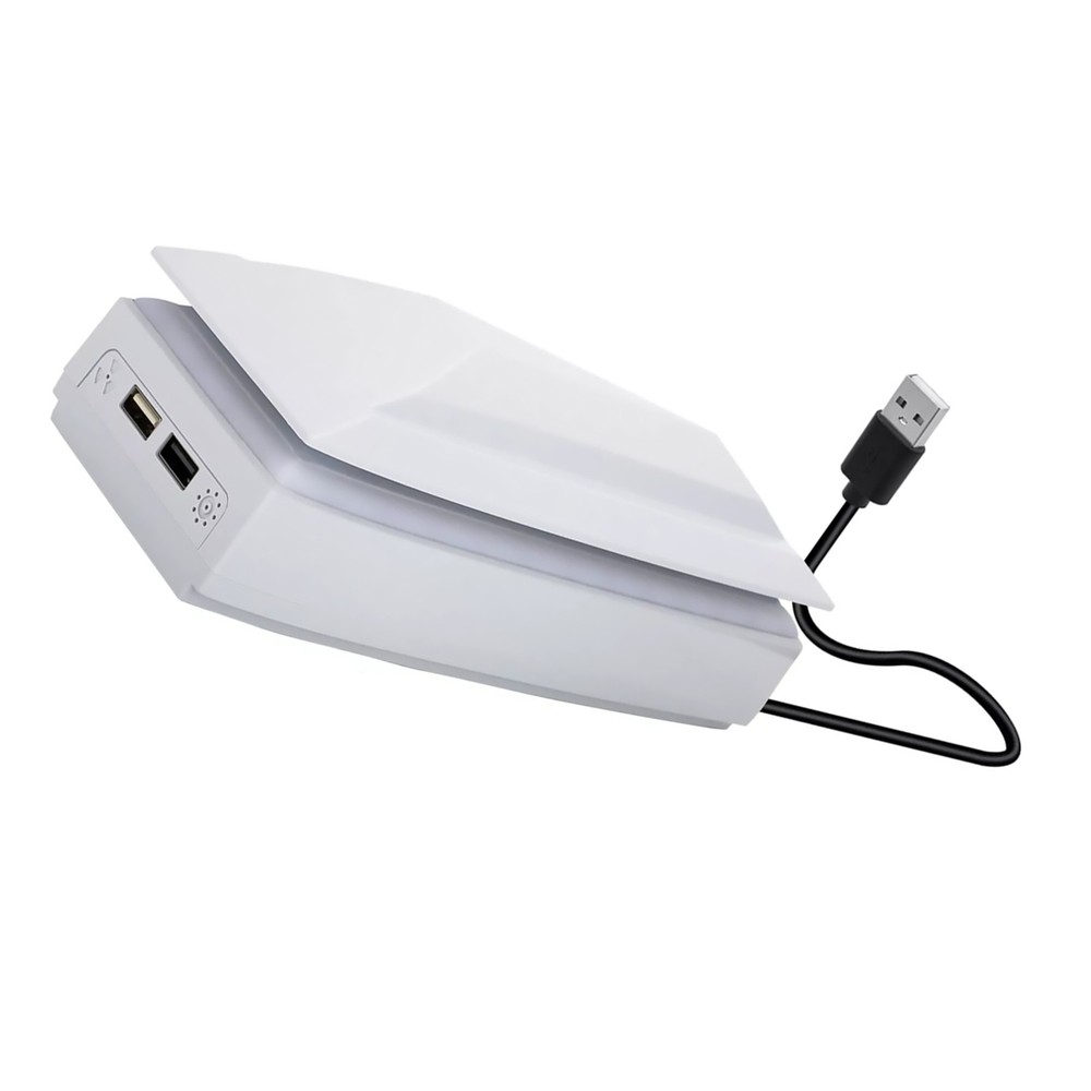 Cooling Fan for PS5 Slim Disc/Digital Dustproof USB Cooler w/8 Modes Light