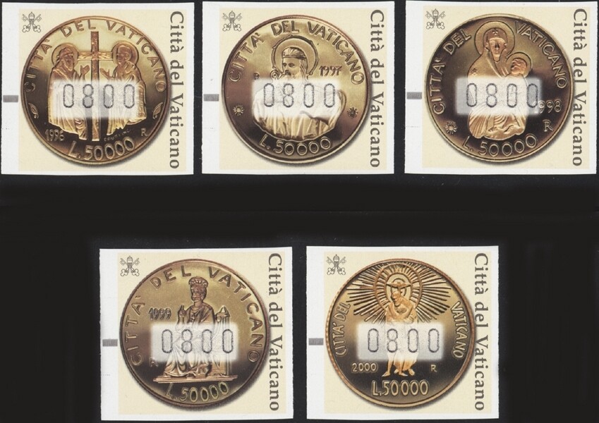 VATICAN, 2001. Vending Machine/Frama 800L, Mi6-10, Mint (5)