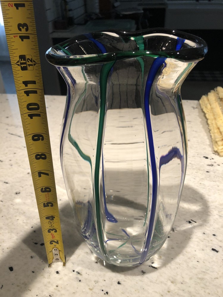 clear blue green vase