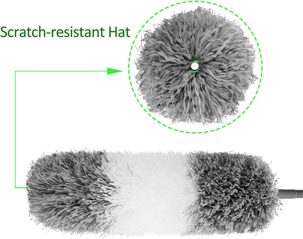 Microfiber Feather Duster with Extendable Pole and Bendable Head, 100" Telescopi