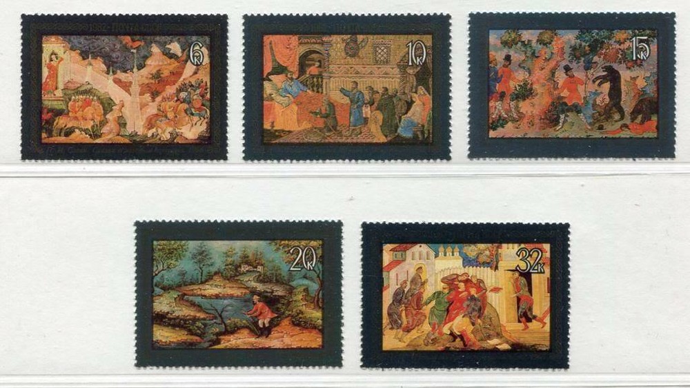 30350) RUSSIA 1982 MNH Lacquerware Paintings, Ustera 5V.