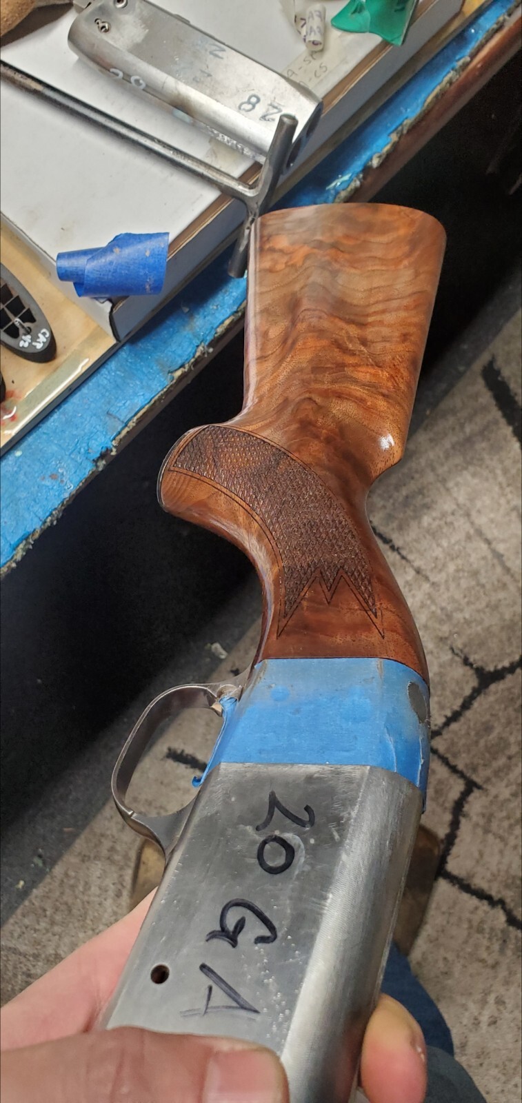 Ithaca model 37 stock/forend/cap/buttpad 20g pistol grip high grade READ BELOW