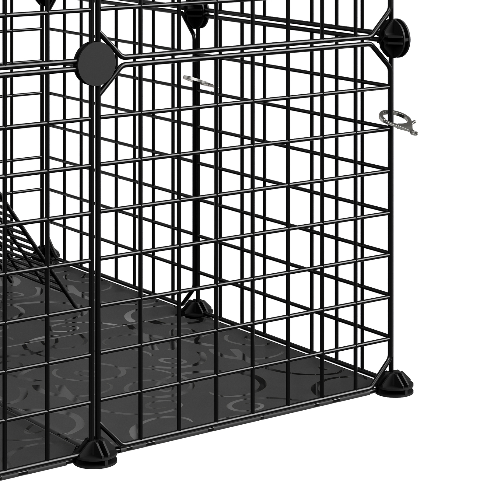 4-Tier Large Cat Cage Enclosure Metal Wire Kennel DIY Cat Playpen with Hammok