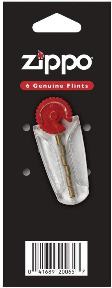 Genuine Red Lighter Flints - Fits All Windproof Lighters, 6-Pack Dispenser