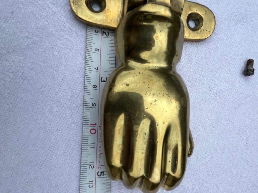 Vintage Solid Brass Hand Door Knocker