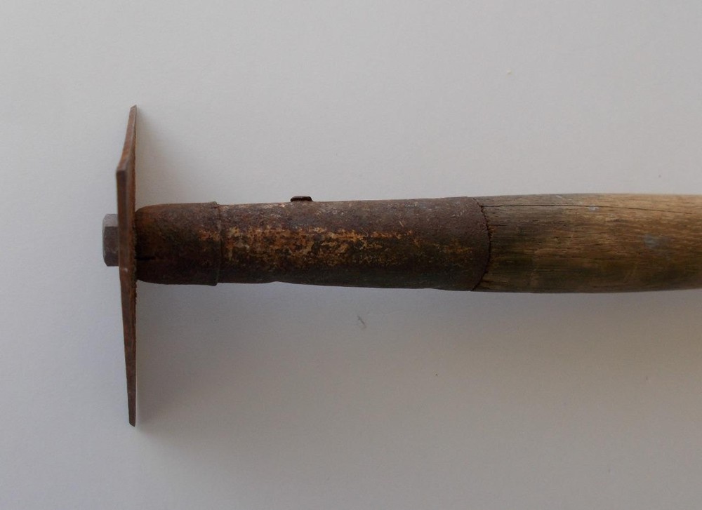 Vintage 18" Long Paint Scraper 4" Triangular Head Wooden Handle