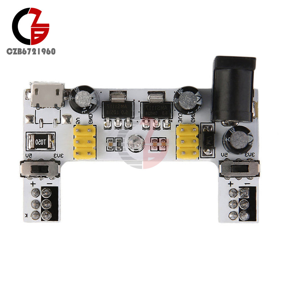White Micro USB MB102 Bread Board Power Supply Module DC 7-12V for Arduino