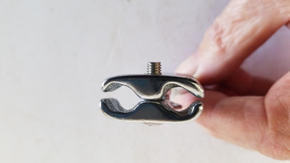 Perma-Cast Hook Rope Loop Clamp Chrome Over Bronze Excellent Condition