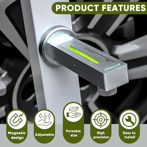 Adjustable Magnetic Gauge Tool, Camber Castor Strut Wheel Alignment Silver