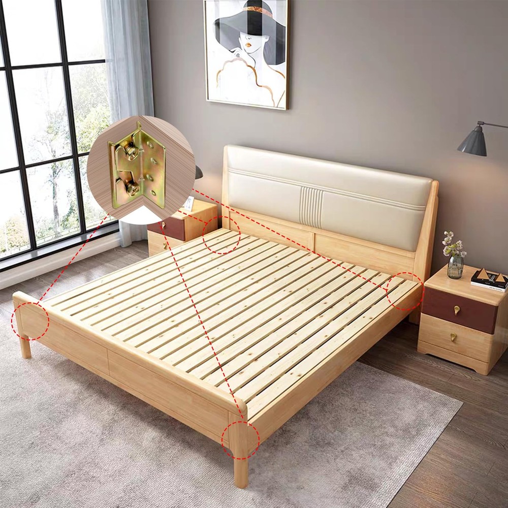 4 Pack Bed Rail Brackets Non Mortise Bracket Fastener Bed Buckle Lock