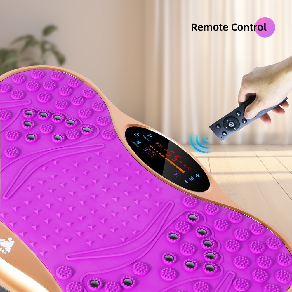 Vibration Plate W/Bands & Pull Cord, LED Touch Screen,Bluetooth for Body Workout