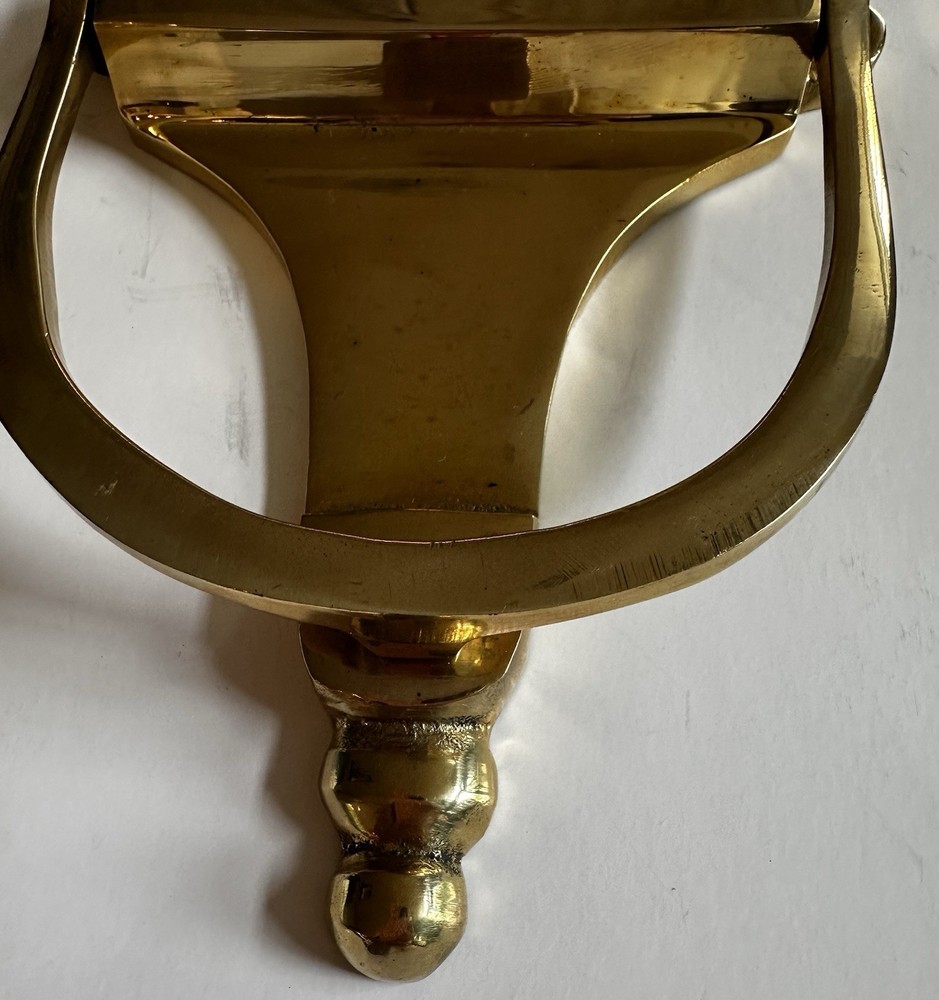 Vintage Solid Brass Entry Door Knocker Engravable ? 8.5” x 5” Classic Shield