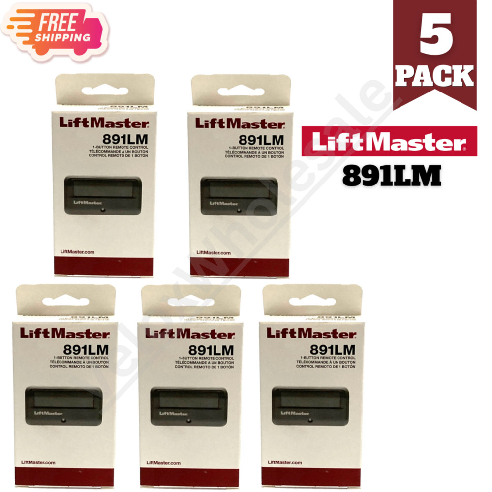 891LM LiftMaster 1 Button Remote Control Garage Opener Security+2.0 (Pack # 5)