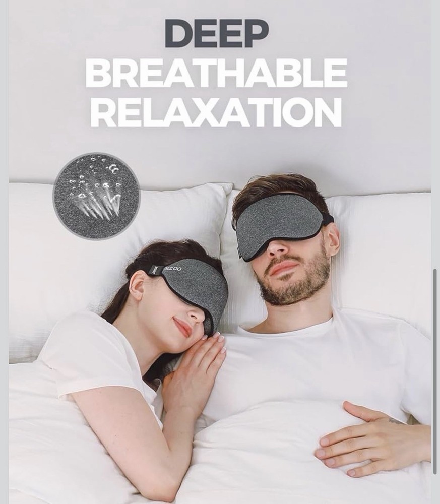 MZOO Luxury Sleep Mask for Back, Side Sleeper, Complete Light Blocking Sleeping