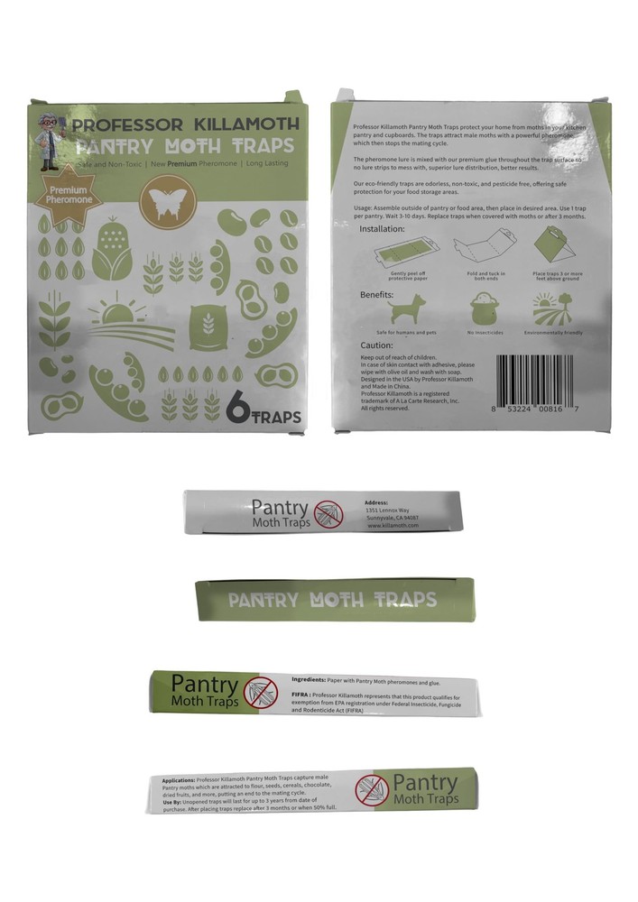 Triple-Strength Pantry Moth Traps 6 Pack â€“ Safe Pheromone Moth Traps for Hous