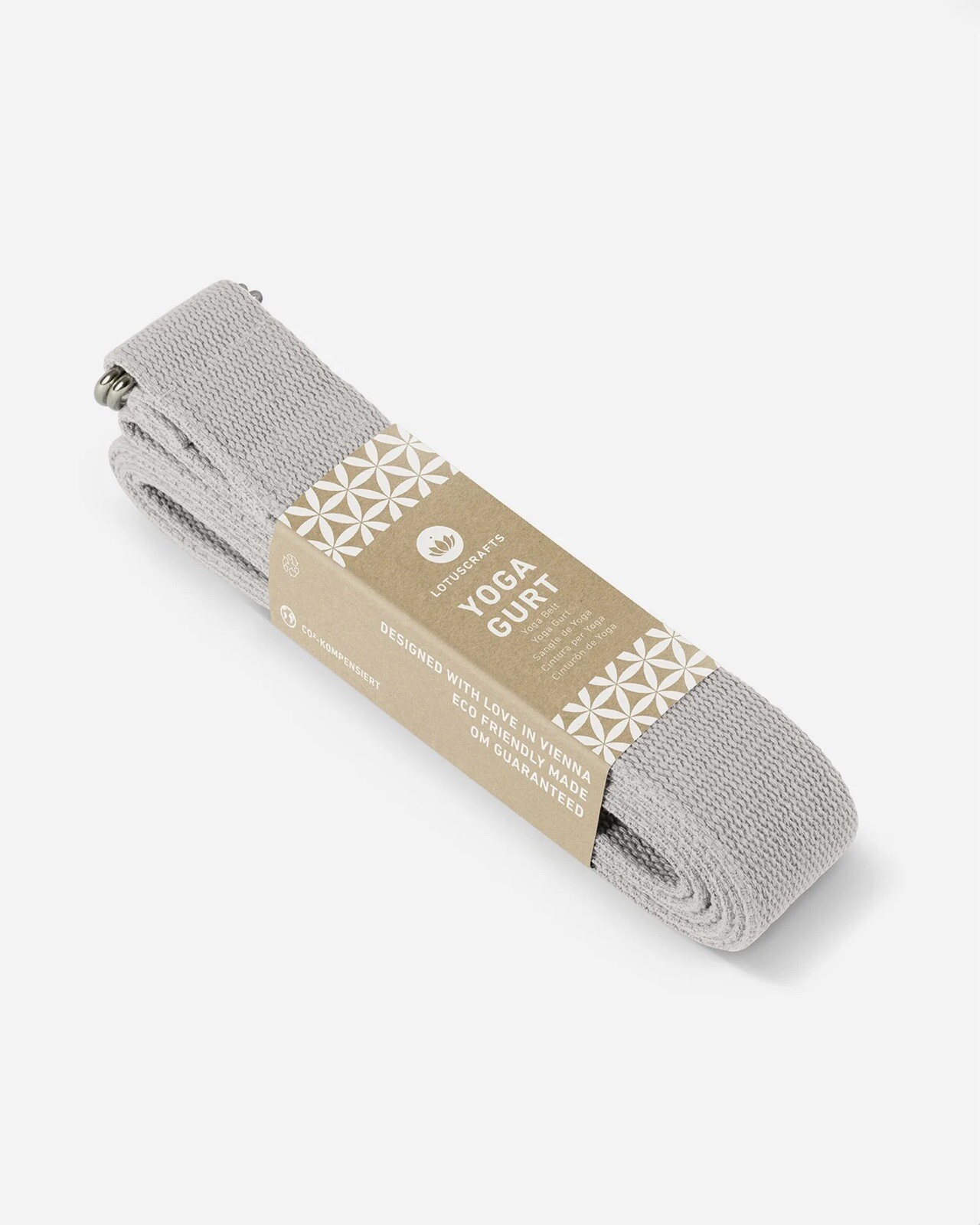 Lotuscrafts Yoga Strap 8 1/4ft Gray - 100% Organic Cotton
