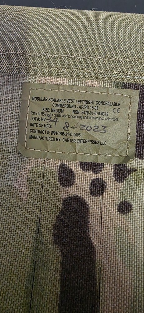 MOD. SCALABLE VEST Thorax conceleable Cummerbund - MultiCam - Size Medium
