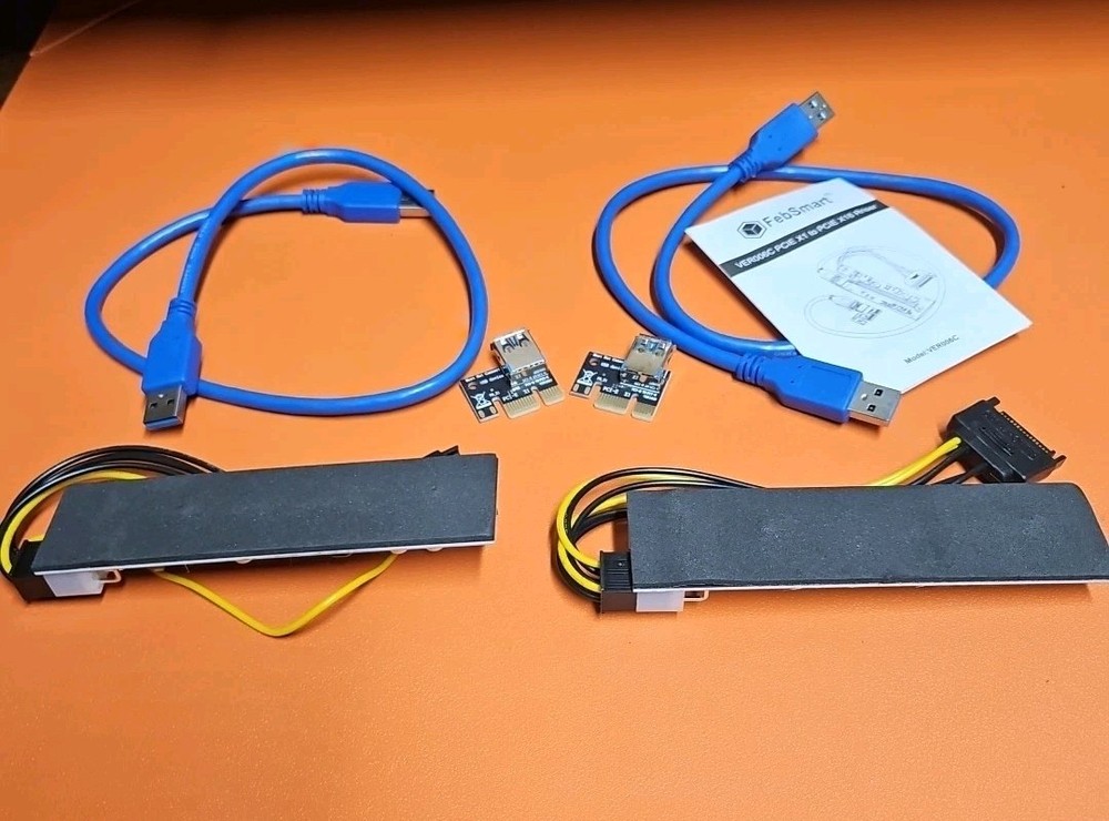 PCI-E 1X To 16X GPU Riser Card Adapter USB 3.0 Cable Powered Mining Rig