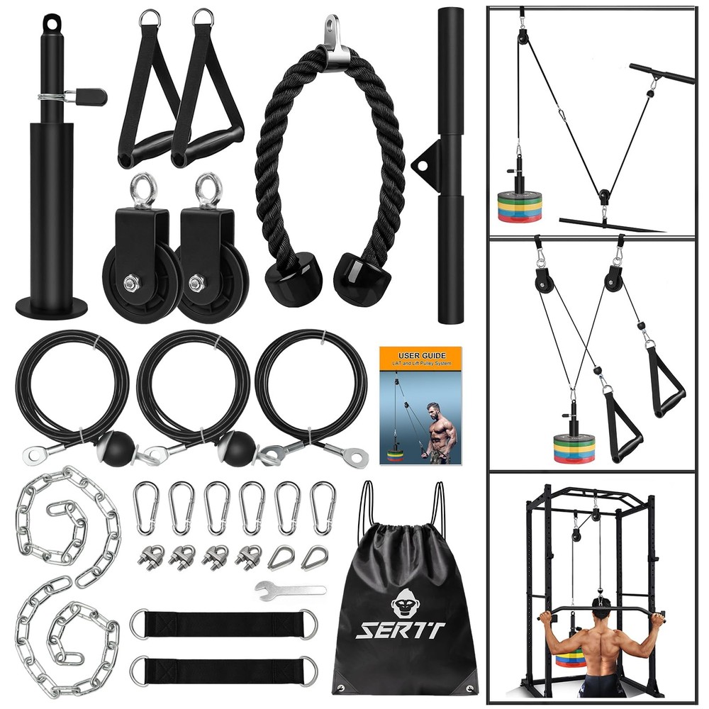 Cable Pulley System for Home Gym - LAT Pull Down, Biceps, Triceps Workouts