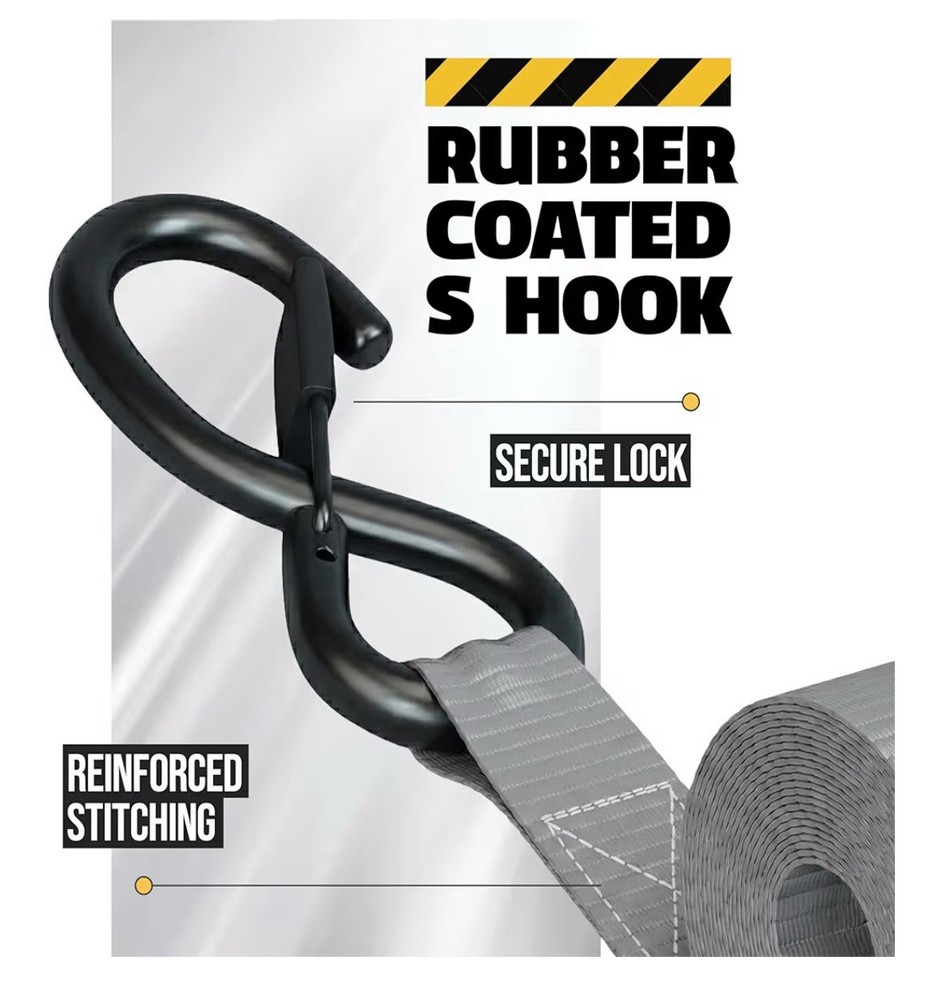 AUGO Retractable Ratchet Tie Down Straps 2 Pack 10FT 1200lb Heavy Duty Cargo