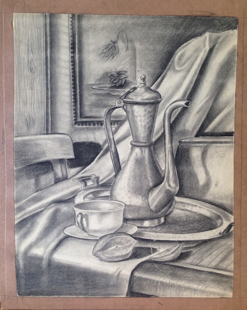 Alex Stavenitz Still Life unsigned drawing