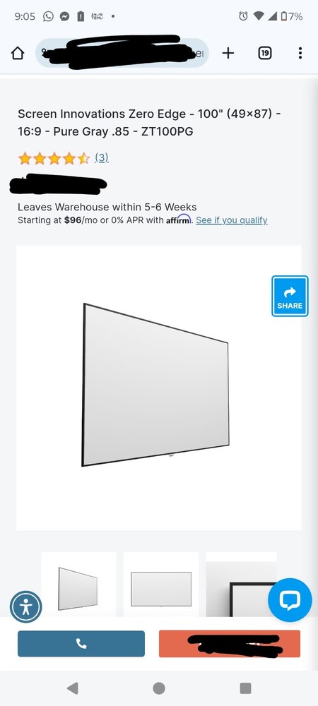 100 inch Zero Edge projector screen With Backlit LED