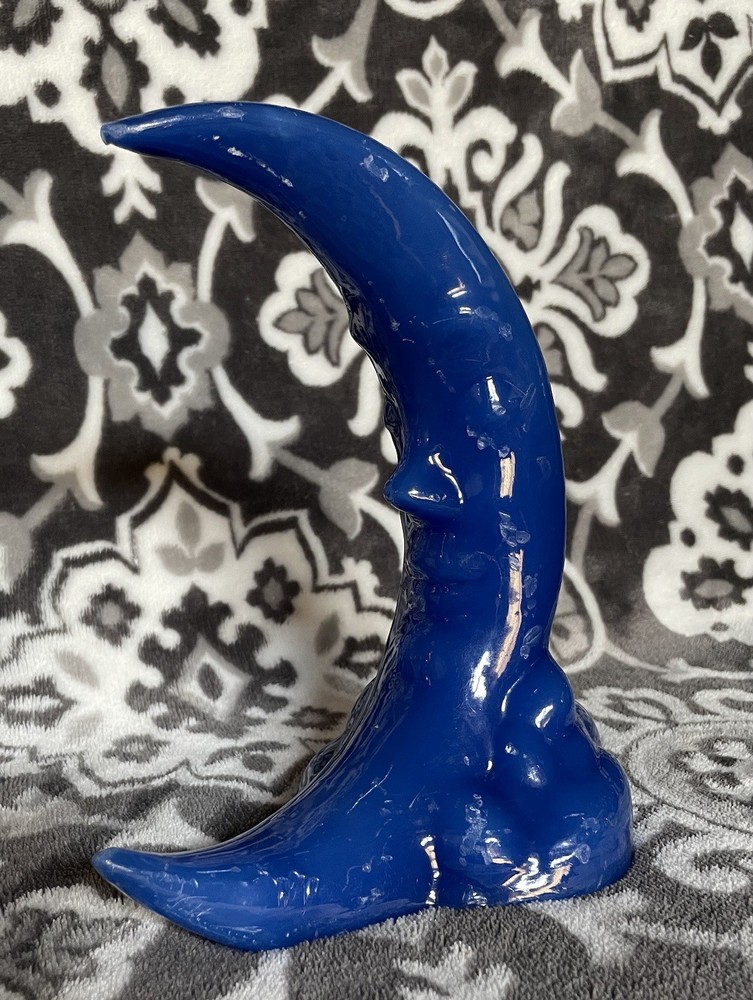 Vintage Celestial Cobalt Blue Moon Candle