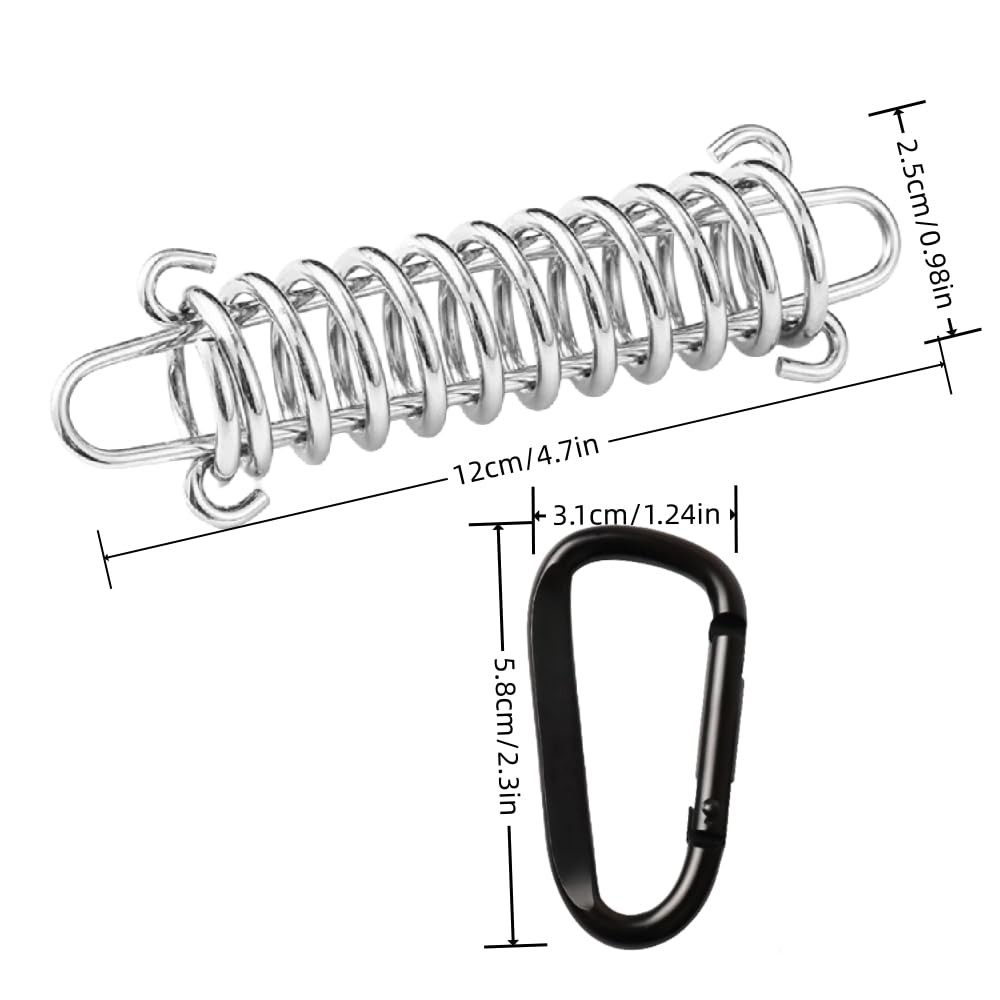 Metal Spring Buckle Dog Leash - Portable, Multi-Function, Shock Absorbing, 8P...