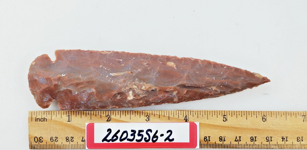 6" Spearhead - Lance Head - Drill Point - Knife - Hand Knapped Agate