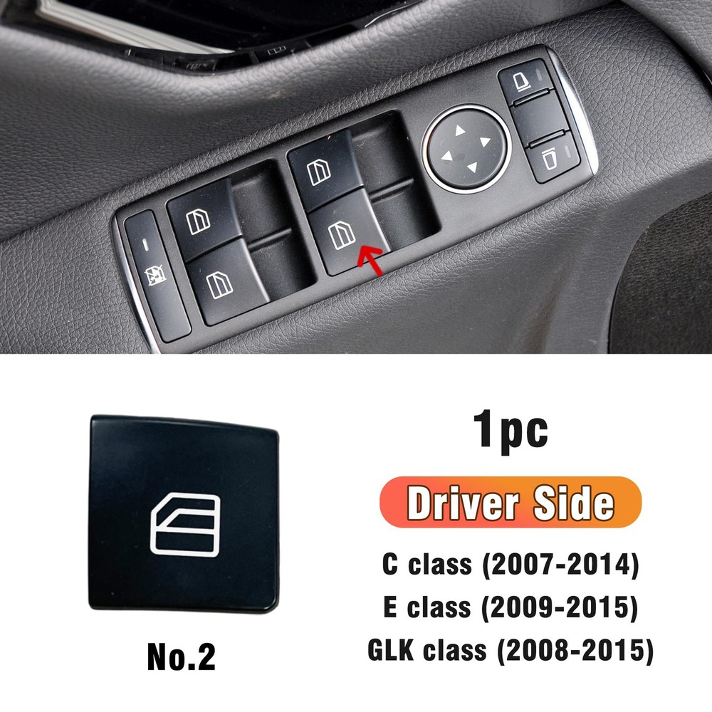Front Left Window Switch Driver Side Button Cover-1 pcs NO.2, Black
