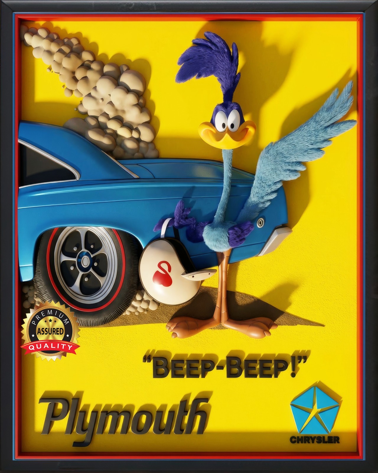 Plymouth Road Runner – “Beep-Beep” -Premium Aluminum Metal Sign 11 x 14