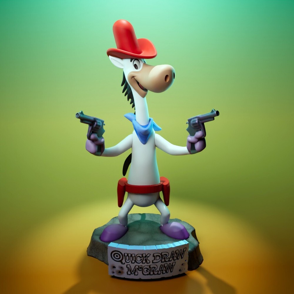 UNPAINTED Quick Draw McGraw 3d Printed Model Kit 6" Tall