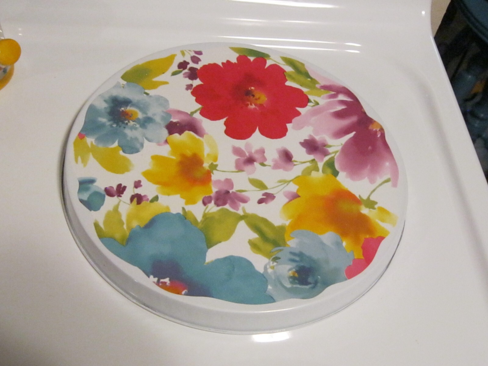 NEW HANDCRAFTED PIONEER WOMAN BREEZY BLOSSOM LAMINATE STOVE BURNER COVERS