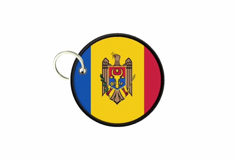 Moldovan Flag Keychain Round Badge
