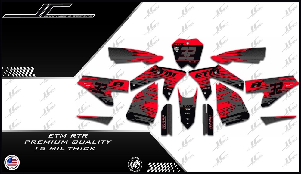 ETM RTR graphics kit decals  THICK AND HIGH GLOSS .....