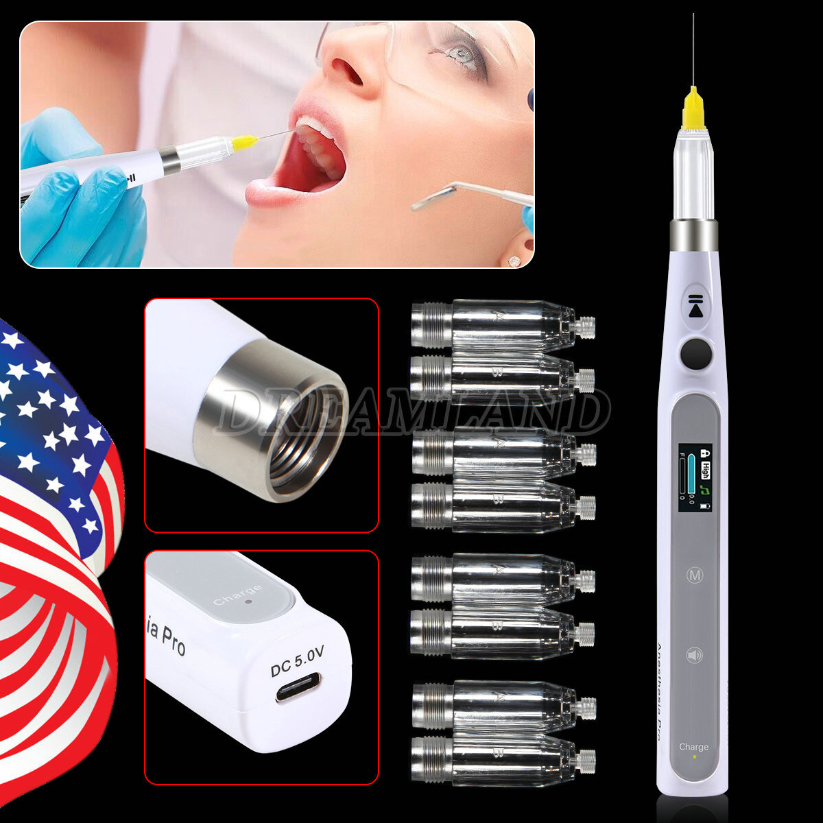 Electric Dental Painless Oral Local Anesthesia Delivery Device Injection Pen USA