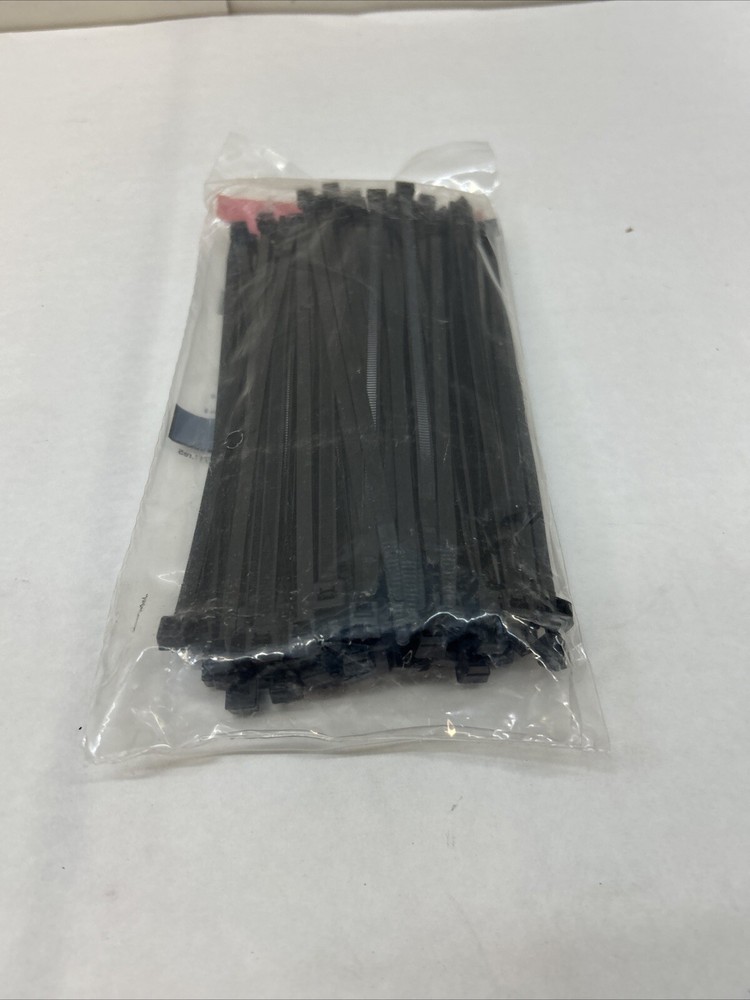 Cable Tie, 7.5" Black Weatherproof 1-7/8" Max Bundle 100/Pk