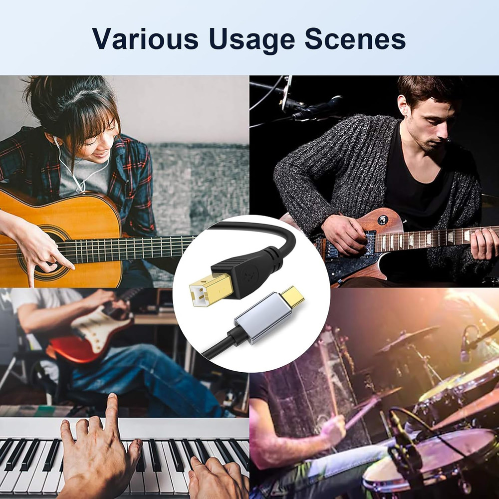 USB C MIDI Cable, Type C to USB 2.0 MIDI Interface Cable for Midi Controller