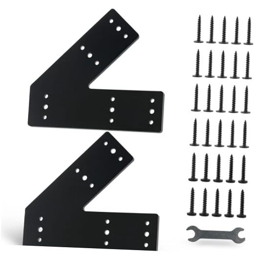 V-45 Degree Heavy Duty Steel Flat Angle Bracket 2-Pack