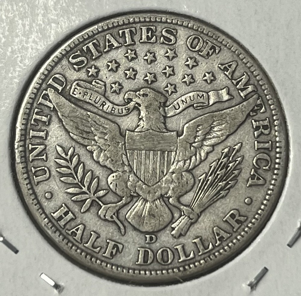 1908 D Barber Half Dollar Fine 15