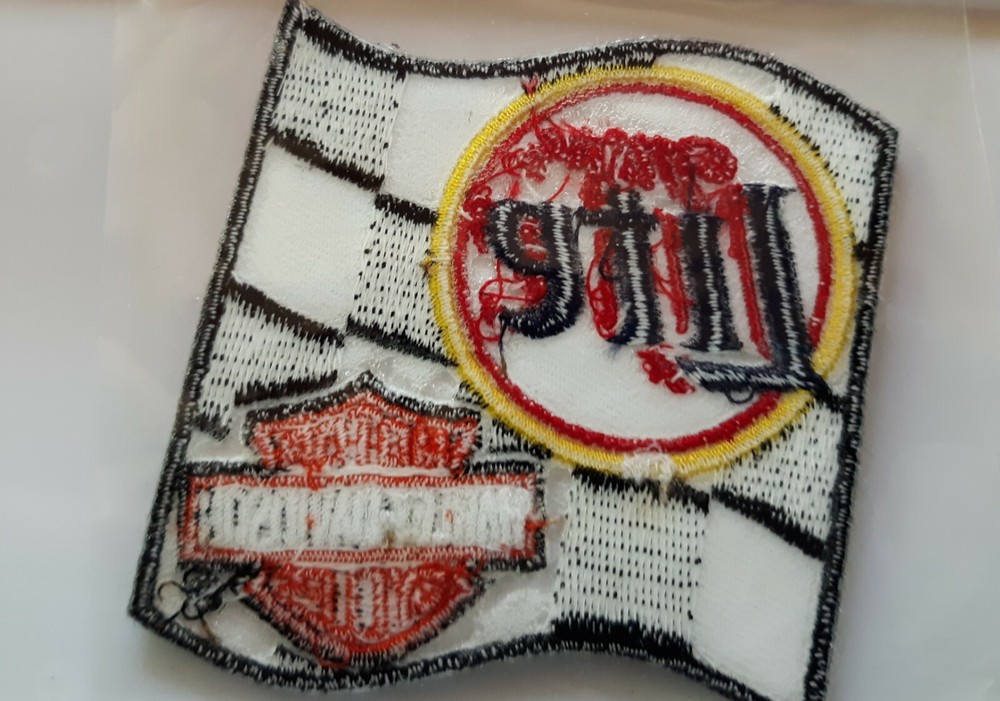 New Harley Davidson & Miller Lite Racing Patch with Checker Flag design