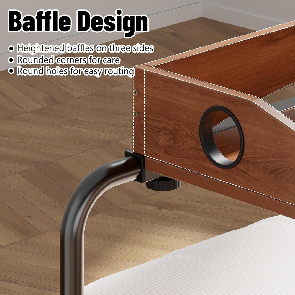 Overbed Table W/ Wheels Overbed Desk W/ Adjustable Length & Height Rolling