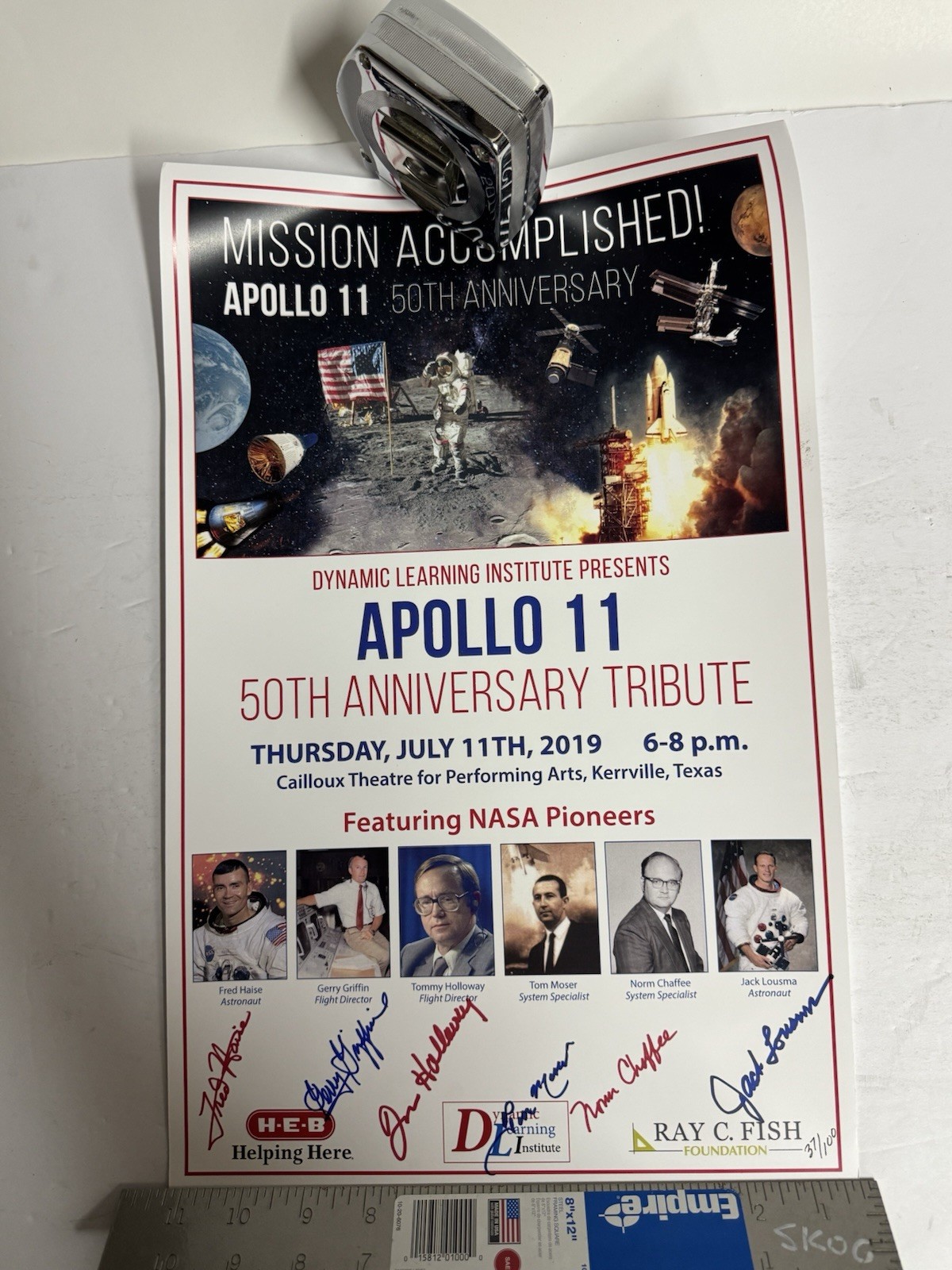 Apollo 11 50th Anniversary Tribute Poster - Signed - Ray C. Fish  37/100