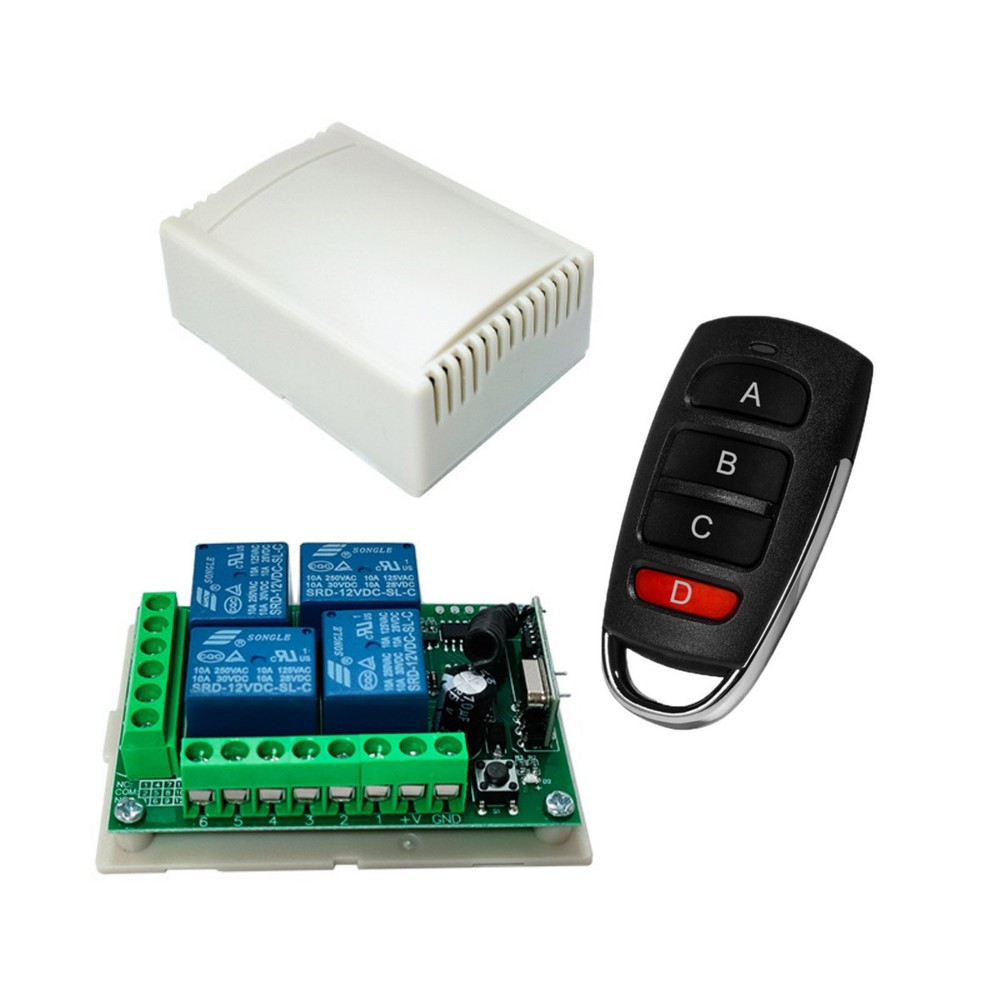 New 4CH Channel Relay Remote Control Switch Transmitter+1* Receiver