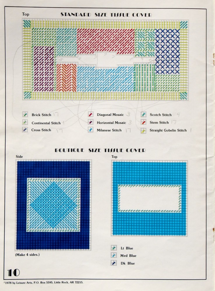 Needlepoint Projects for Plastic Canvas, Leisure Arts Leaflet 138, Instructions