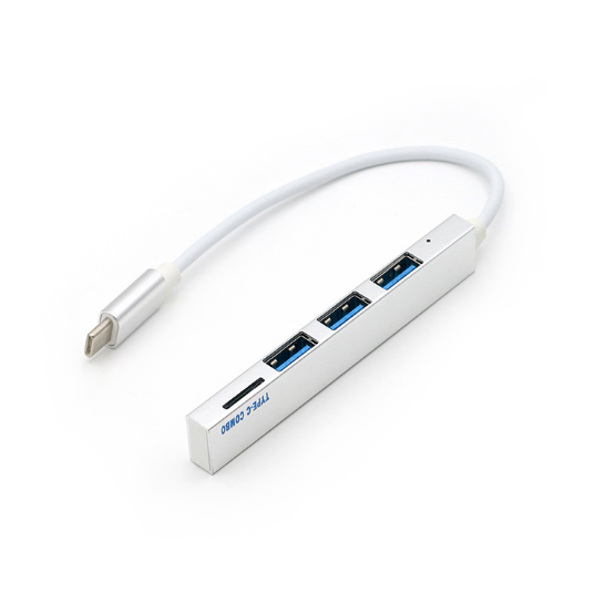 Multifunctional HUB Splitter Type-C Docking Station Adapter MicroSD Card Reader